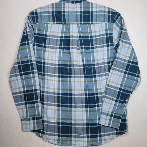 Tommy Bahama Mens Perfect Duo Plaid Flannel Button Up Shirt, Blue, L - Picture 6 of 8